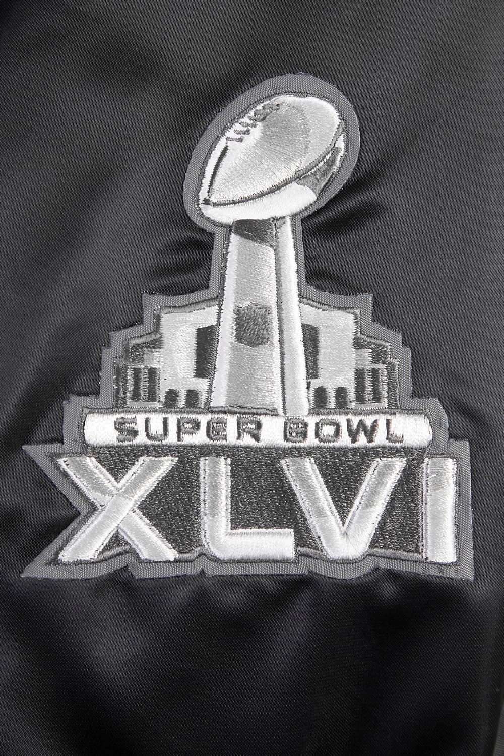 imagePro Standard Womens NFL New York Giants Classic Chenille Satin Jacket Black XS