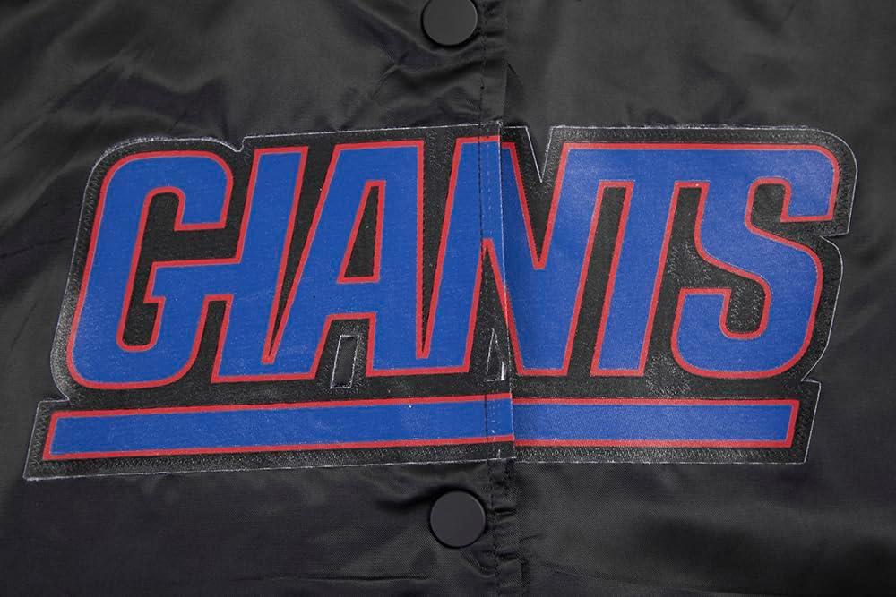 imagePro Standard Womens NFL New York Giants Classic Chenille Satin Jacket Black XS