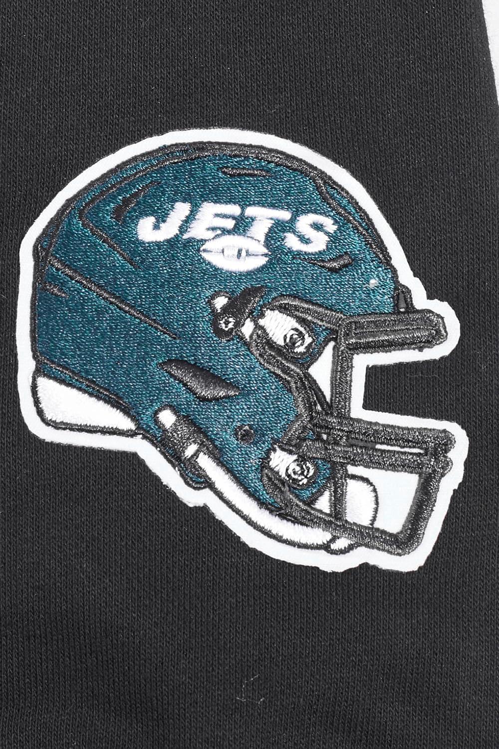 imagePro Standard Womens NFL New York Jets Classic Chenille Cropped Pullover Hoodie Black M