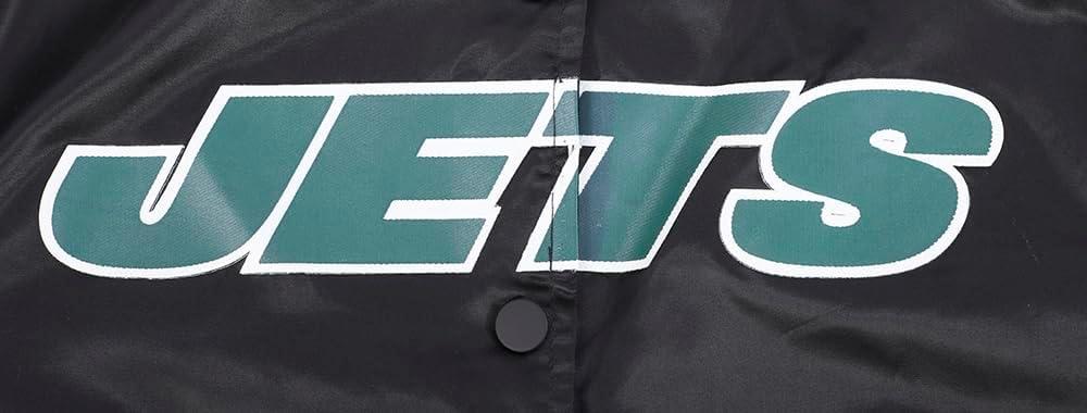 imagePro Standard Womens NFL New York Jets Classic Chenille Satin Jacket Black L
