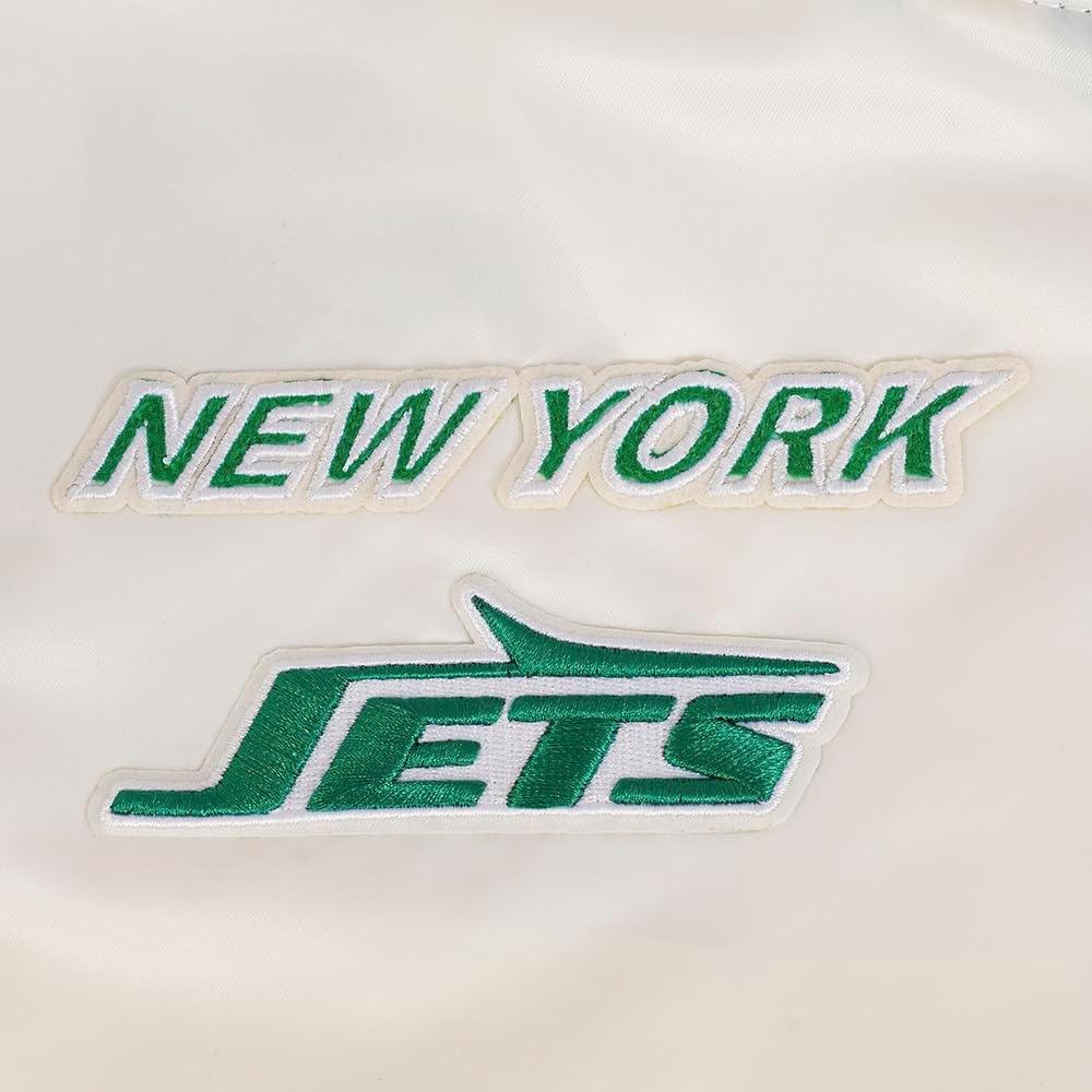 imagePro Standard Womens NFL New York Jets Retro Classics Satin Jacket EggshellKelly Green S