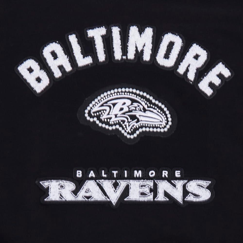 imagePro Standard Womens NFL Pearls Brushed Back French Terry Crewneck SweatshirtBlack
