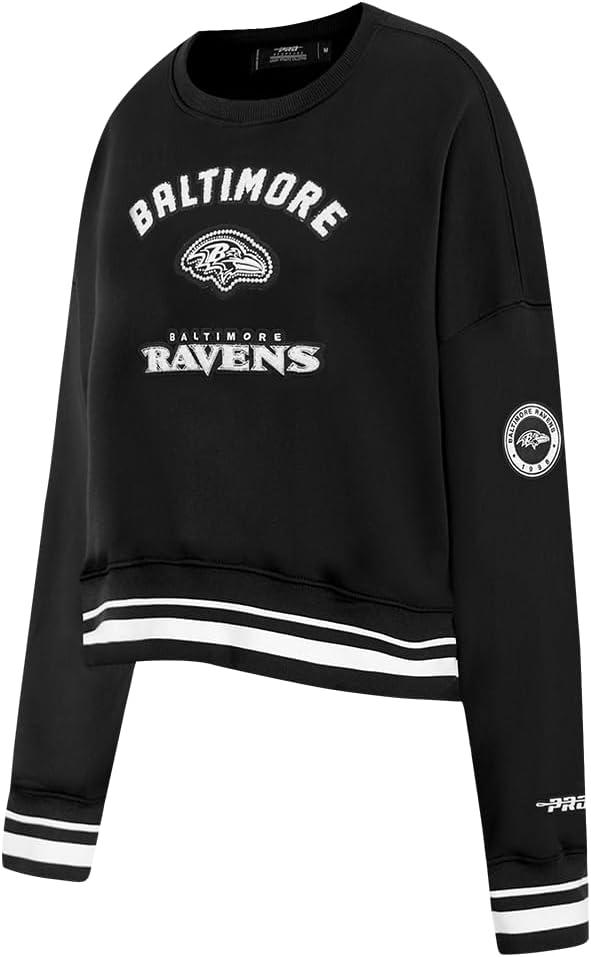 imagePro Standard Womens NFL Pearls Brushed Back French Terry Crewneck SweatshirtBlack