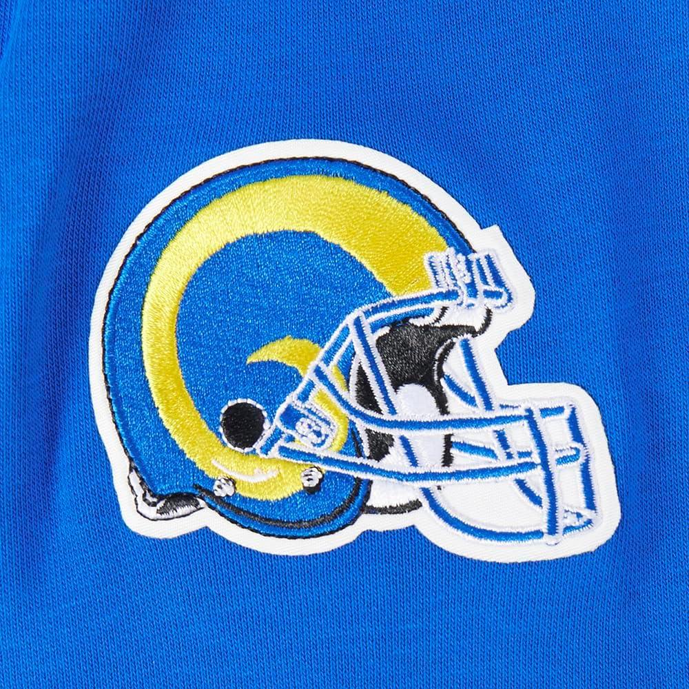 imagePro Standard Womens NFL Retro Classics Brushed Back French Terry Cropped Pullover HoodieRoyal Blue