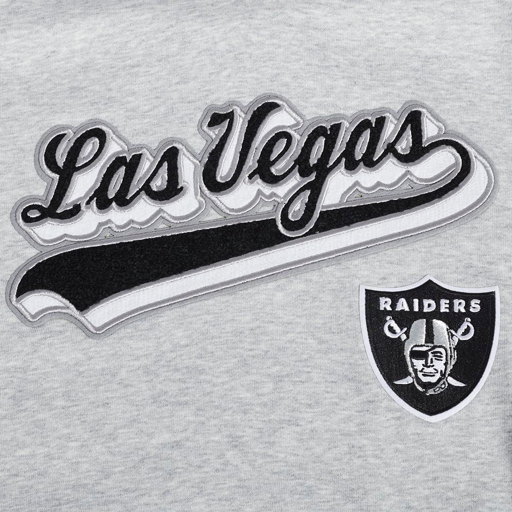 imagePro Standard Womens NFL Script Tail Brushed Back French Terry Cropped Pullover HoodieHeather GrayBlack