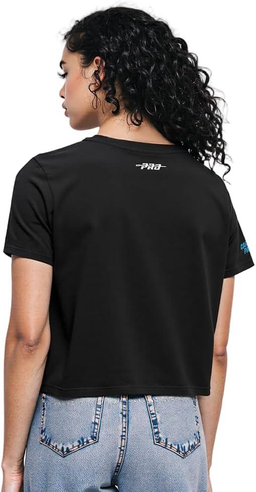 imagePro Standard Womens NFL Script Tail Cotton Single Short Sleeve Boxy TeeBlack