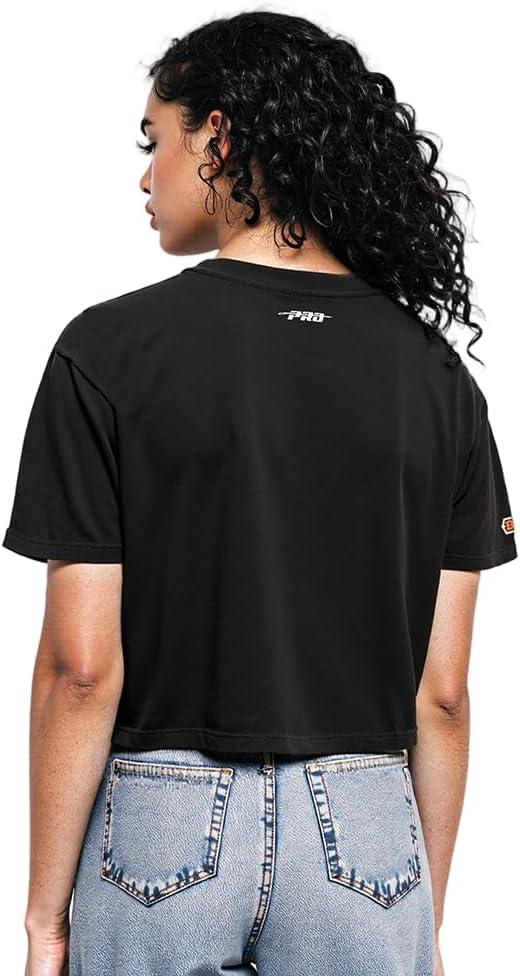 imagePro Standard Womens NFL Script Tail Cotton Single Short Sleeve Boxy TeeBlack