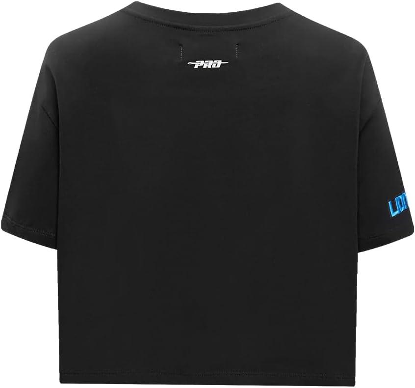 imagePro Standard Womens NFL Script Tail Cotton Single Short Sleeve Boxy TeeBlack
