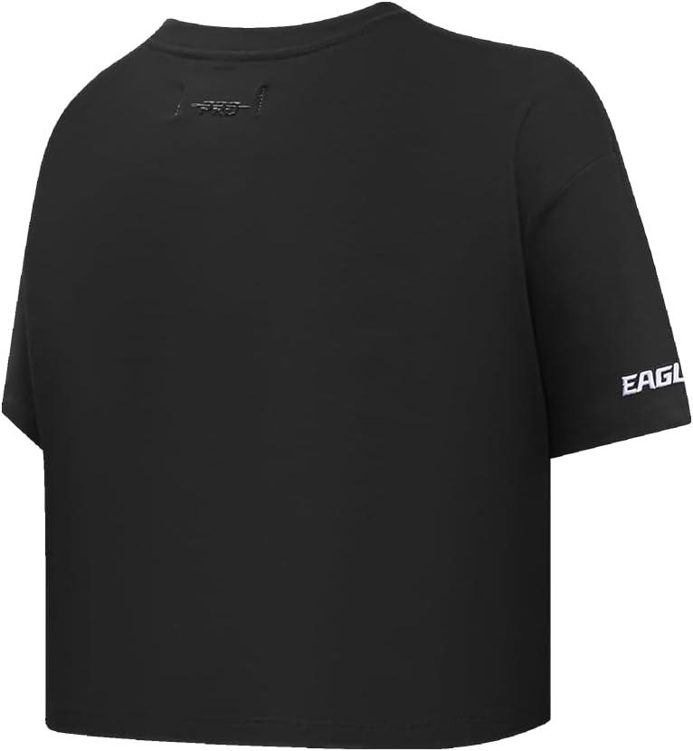 imagePro Standard Womens NFL Script Tail Cotton Single Short Sleeve Boxy TeeBlack