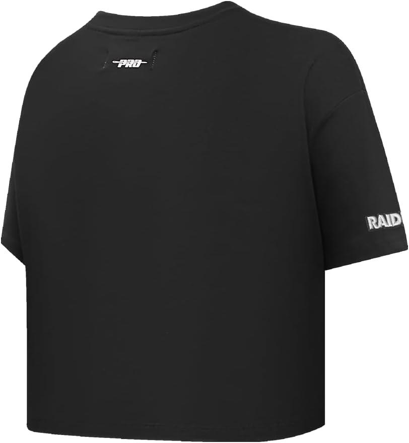 imagePro Standard Womens NFL Script Tail Cotton Single Short Sleeve Boxy TeeBlack
