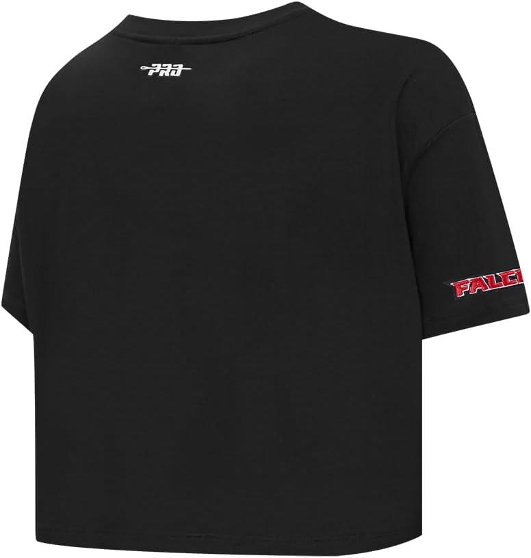 imagePro Standard Womens NFL Script Tail Cotton Single Short Sleeve Boxy TeeBlack