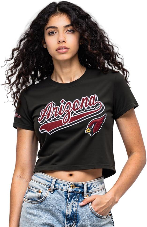 imagePro Standard Womens NFL Script Tail Cotton Single Short Sleeve Boxy TeeBlack