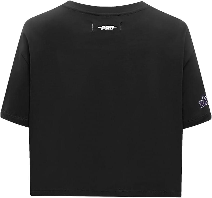imagePro Standard Womens NFL Script Tail Cotton Single Short Sleeve Boxy TeeBlack
