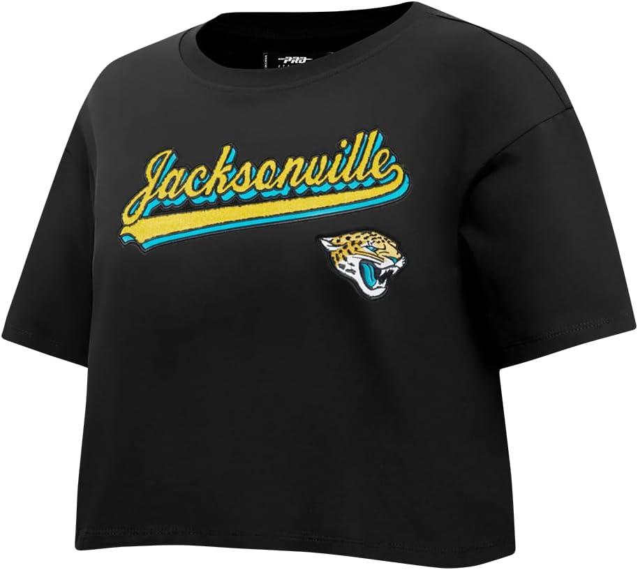 imagePro Standard Womens NFL Script Tail Cotton Single Short Sleeve Boxy TeeBlack
