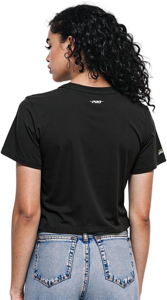 imagePro Standard Womens NFL Script Tail Cotton Single Short Sleeve Boxy TeeBlack