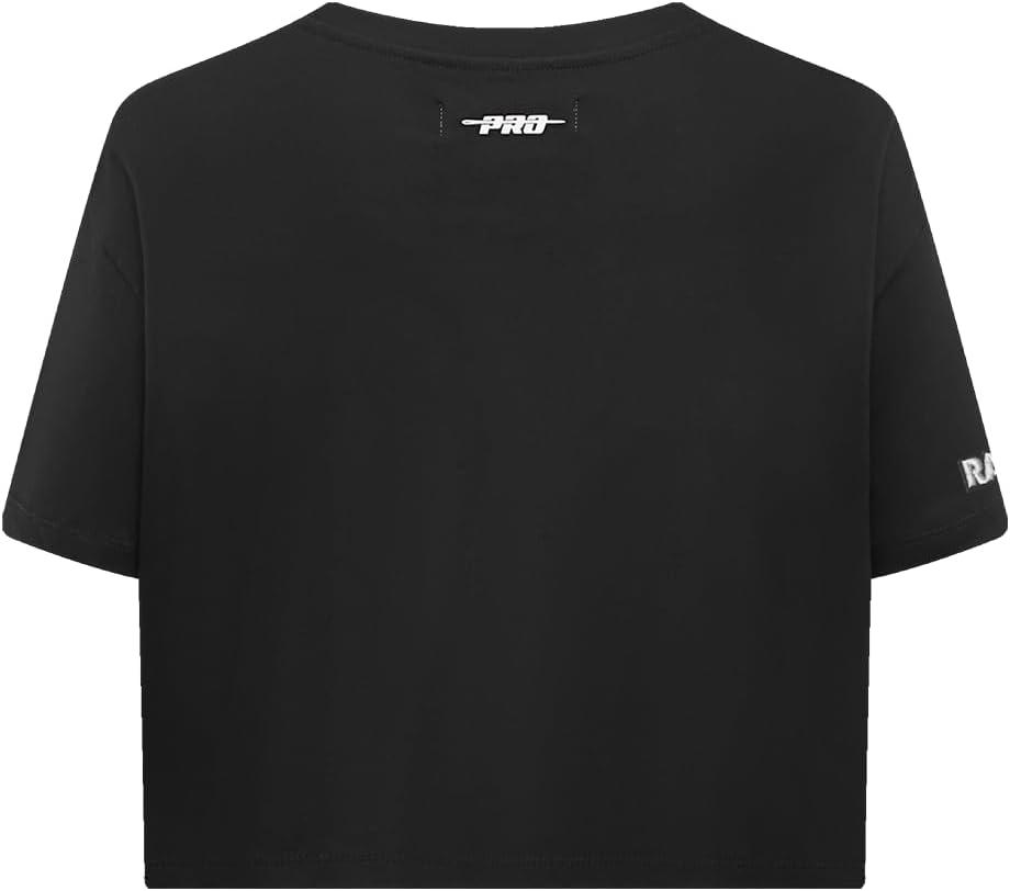 imagePro Standard Womens NFL Script Tail Cotton Single Short Sleeve Boxy TeeBlack