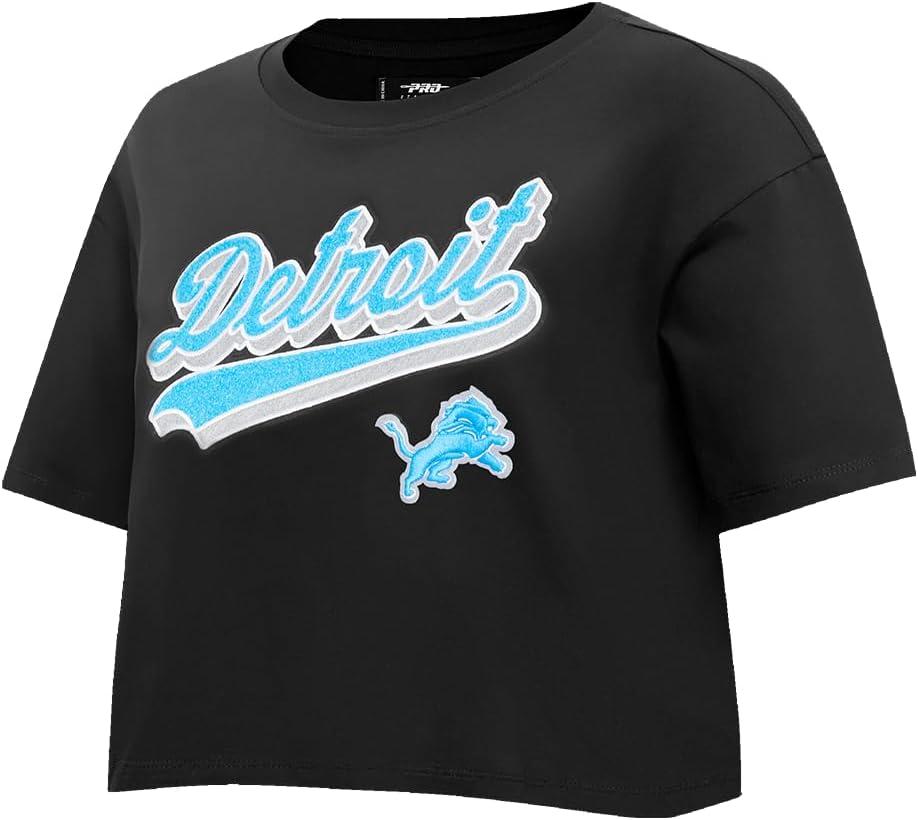 imagePro Standard Womens NFL Script Tail Cotton Single Short Sleeve Boxy TeeBlack