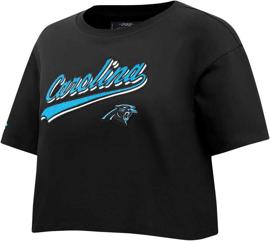 imagePro Standard Womens NFL Script Tail Cotton Single Short Sleeve Boxy TeeBlack