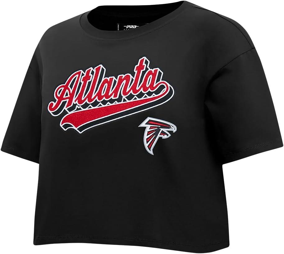 imagePro Standard Womens NFL Script Tail Cotton Single Short Sleeve Boxy TeeBlack