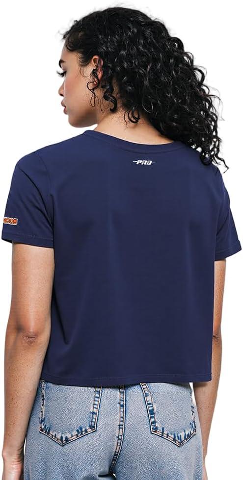 imagePro Standard Womens NFL Script Tail Cotton Single Short Sleeve Boxy TeeMidnight Navy