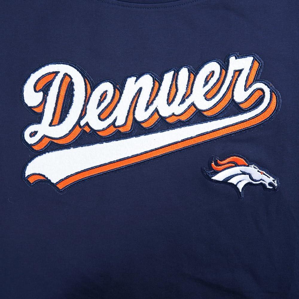 imagePro Standard Womens NFL Script Tail Cotton Single Short Sleeve Boxy TeeMidnight Navy