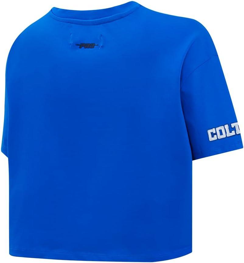 imagePro Standard Womens NFL Script Tail Cotton Single Short Sleeve Boxy TeeRoyal Blue