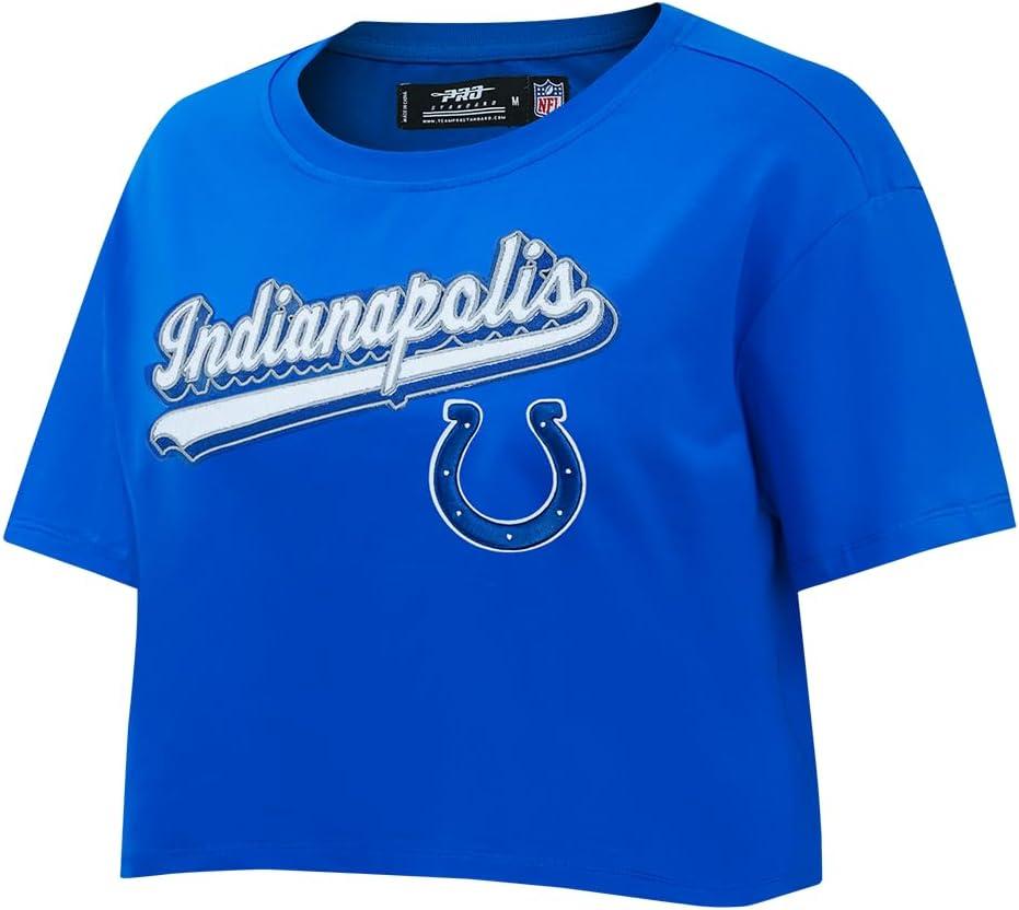 imagePro Standard Womens NFL Script Tail Cotton Single Short Sleeve Boxy TeeRoyal Blue