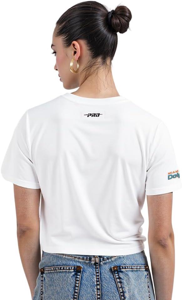 imagePro Standard Womens NFL Script Tail Cotton Single Short Sleeve Boxy TeeWhite