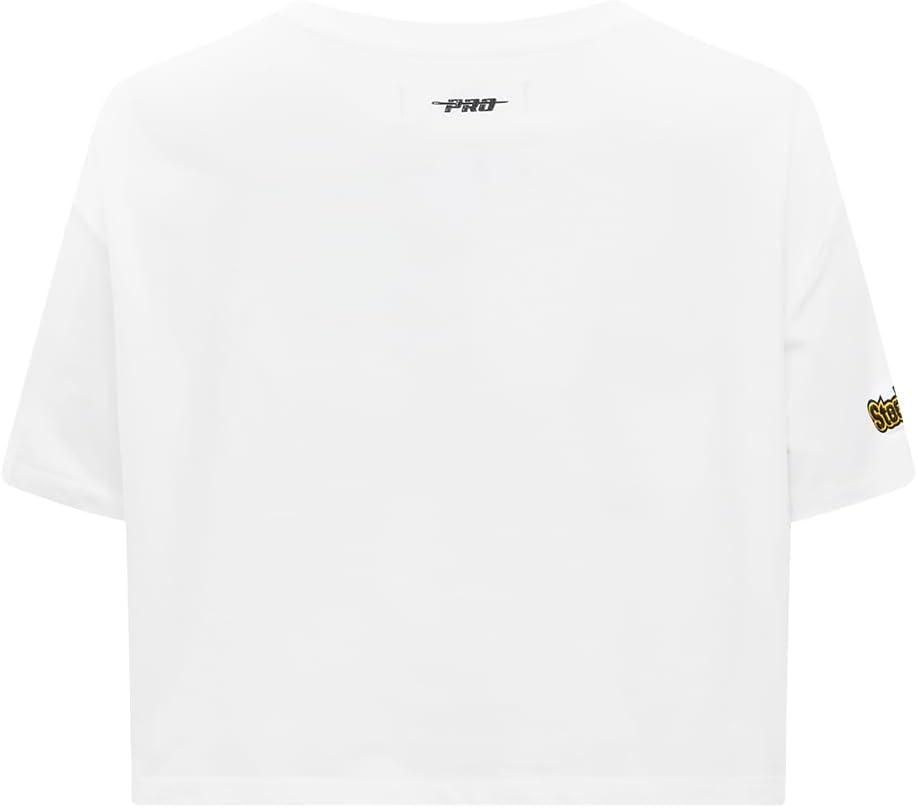 imagePro Standard Womens NFL Script Tail Cotton Single Short Sleeve Boxy TeeWhite
