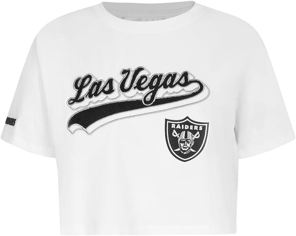 imagePro Standard Womens NFL Script Tail Cotton Single Short Sleeve Boxy TeeWhite