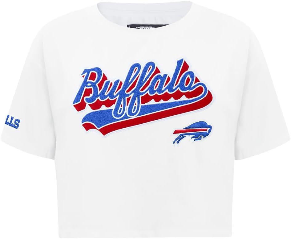imagePro Standard Womens NFL Script Tail Cotton Single Short Sleeve Boxy TeeWhite