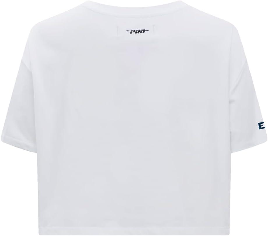 imagePro Standard Womens NFL Script Tail Cotton Single Short Sleeve Boxy TeeWhite