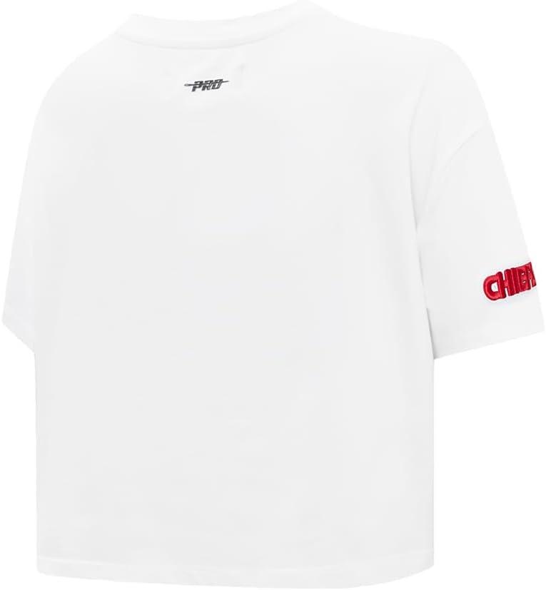imagePro Standard Womens NFL Script Tail Cotton Single Short Sleeve Boxy TeeWhite
