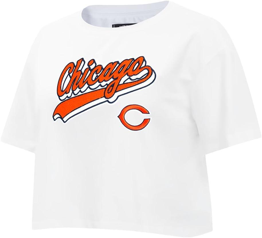 imagePro Standard Womens NFL Script Tail Cotton Single Short Sleeve Boxy TeeWhite