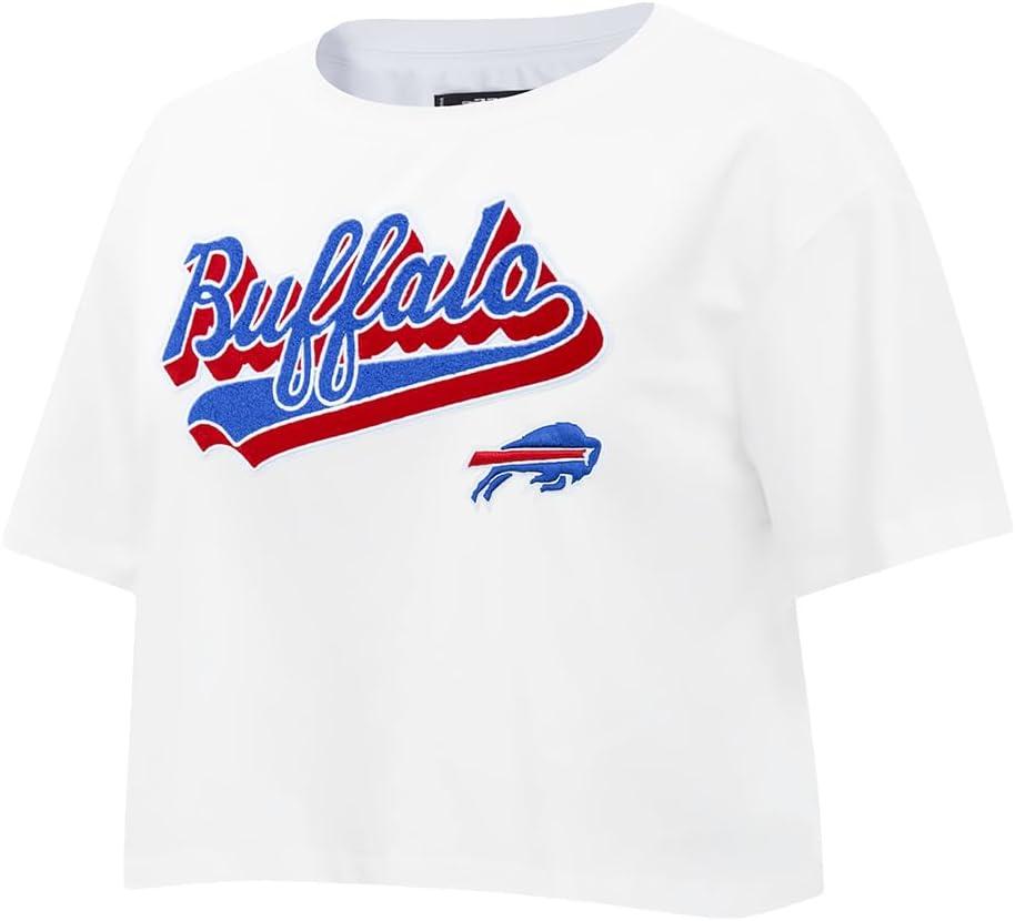 imagePro Standard Womens NFL Script Tail Cotton Single Short Sleeve Boxy TeeWhite