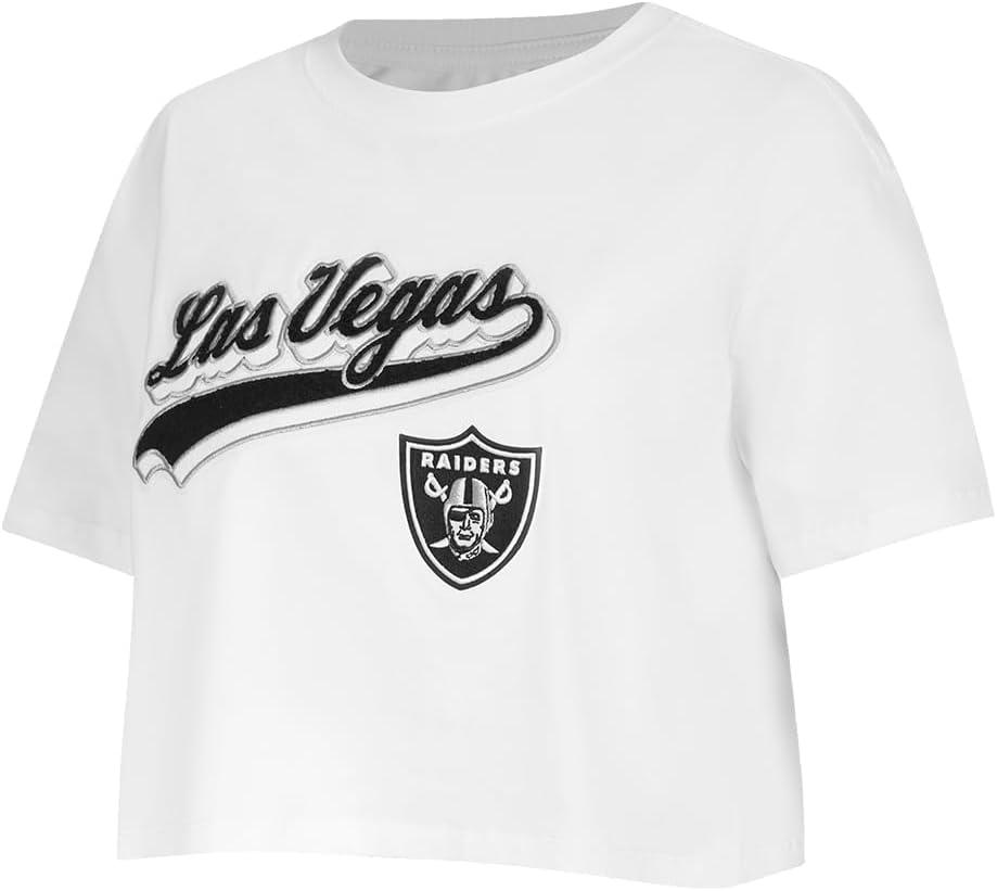 imagePro Standard Womens NFL Script Tail Cotton Single Short Sleeve Boxy TeeWhite