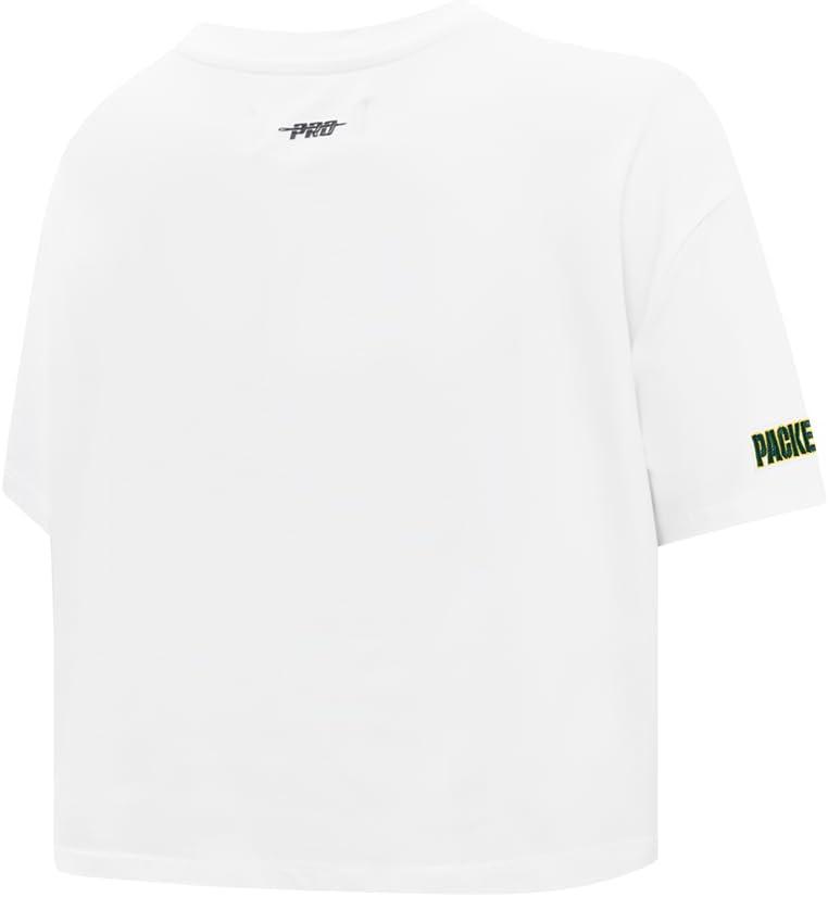 imagePro Standard Womens NFL Script Tail Cotton Single Short Sleeve Boxy TeeWhite