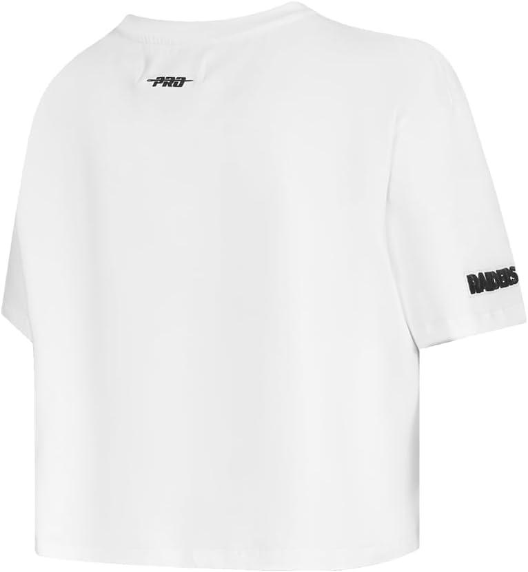 imagePro Standard Womens NFL Script Tail Cotton Single Short Sleeve Boxy TeeWhite