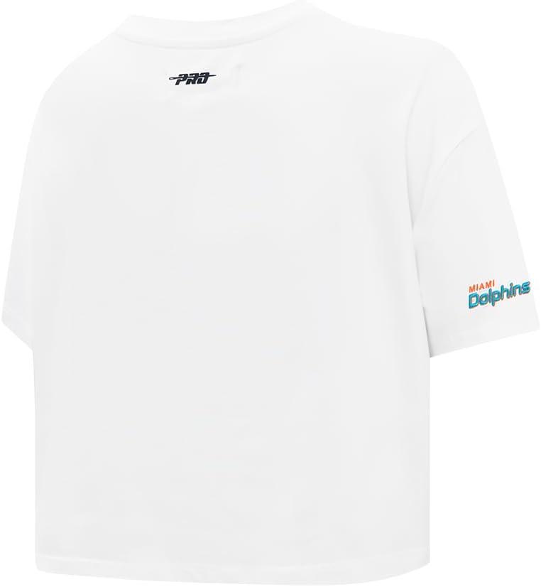 imagePro Standard Womens NFL Script Tail Cotton Single Short Sleeve Boxy TeeWhite