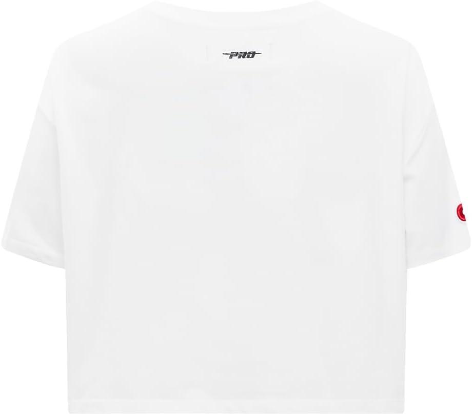 imagePro Standard Womens NFL Script Tail Cotton Single Short Sleeve Boxy TeeWhite