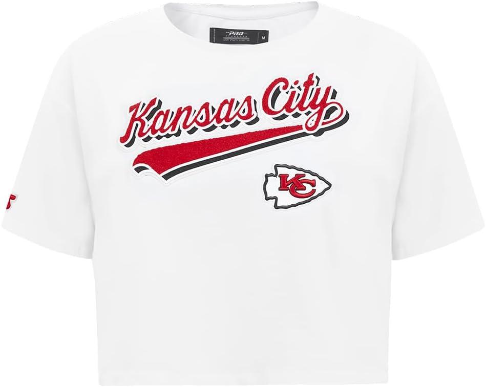 imagePro Standard Womens NFL Script Tail Cotton Single Short Sleeve Boxy TeeWhite