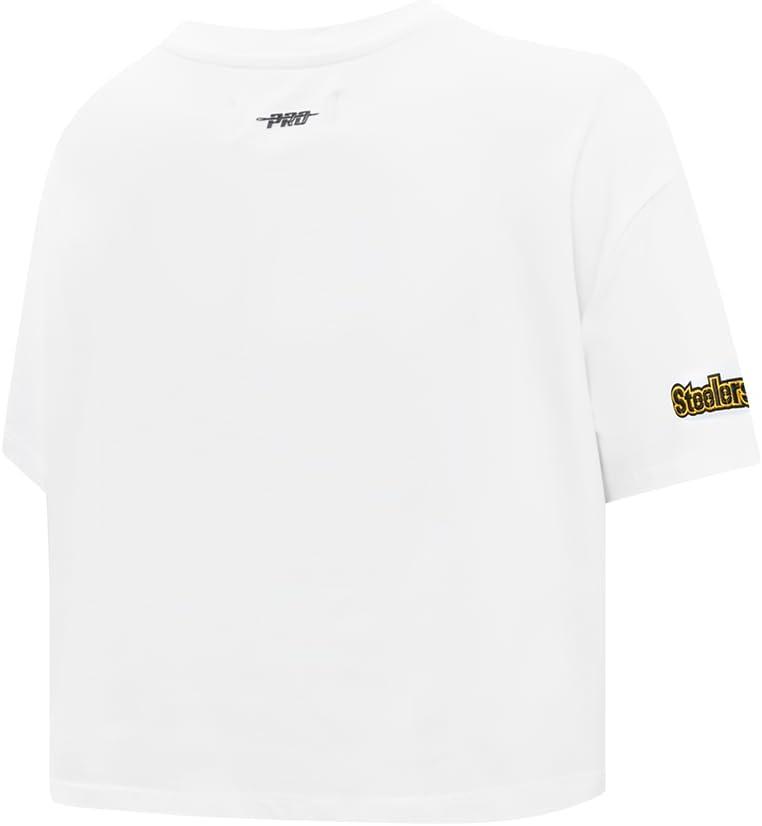 imagePro Standard Womens NFL Script Tail Cotton Single Short Sleeve Boxy TeeWhite