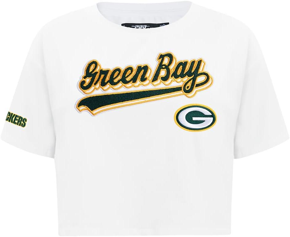 imagePro Standard Womens NFL Script Tail Cotton Single Short Sleeve Boxy TeeWhite