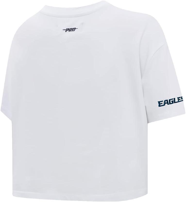 imagePro Standard Womens NFL Script Tail Cotton Single Short Sleeve Boxy TeeWhite