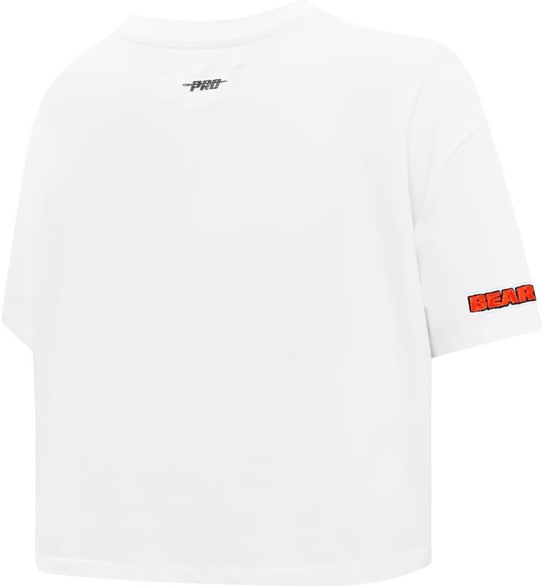 imagePro Standard Womens NFL Script Tail Cotton Single Short Sleeve Boxy TeeWhite