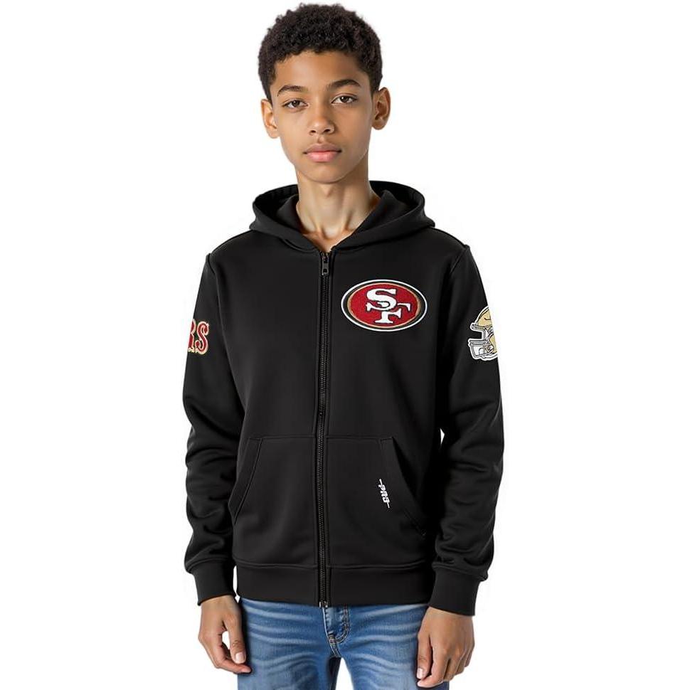 imagePro Standard Big Boys NFL Classic Chenille Full Zip HoodieBlack