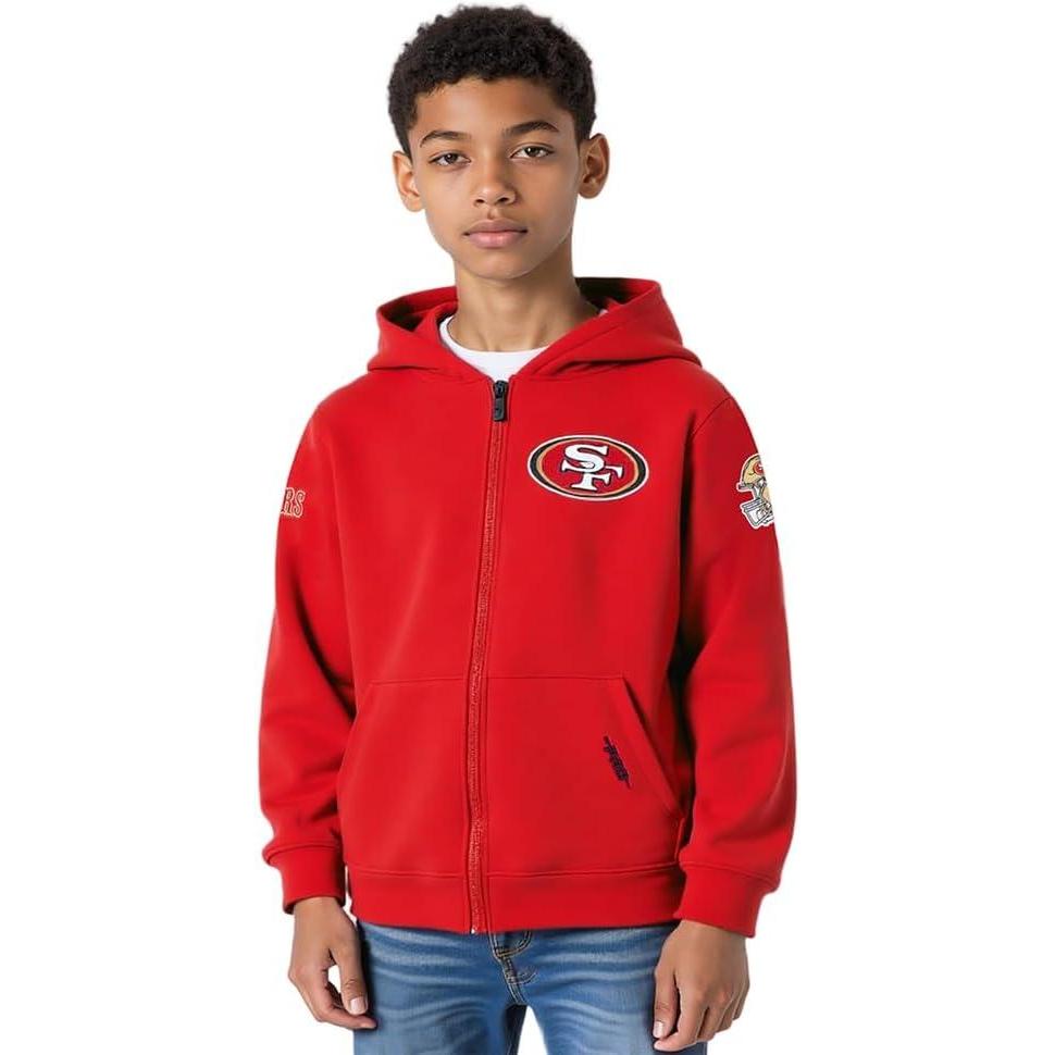imagePro Standard Big Boys NFL Classic Chenille Full Zip HoodieRed