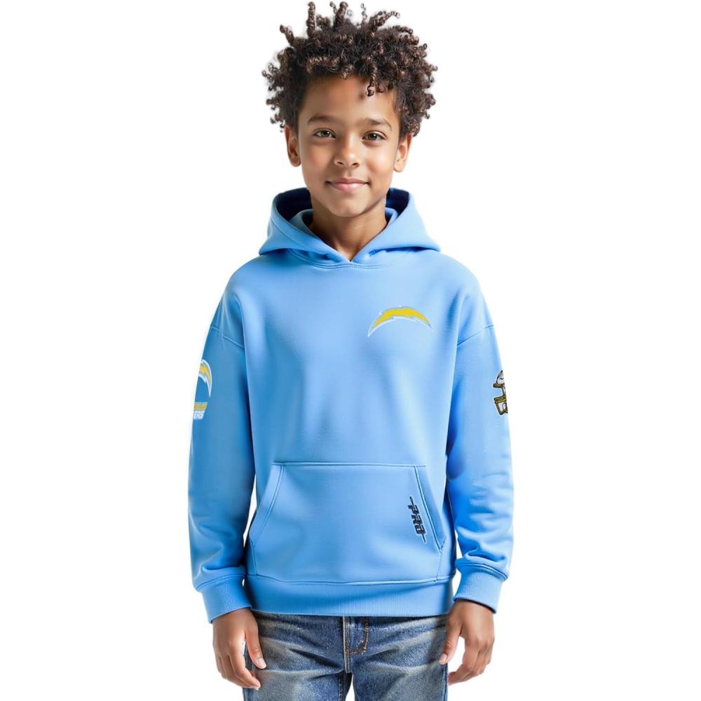 imagePro Standard Big Boys NFL Classic Chenille Pull Over Hoodie CardinalUniversity Blue