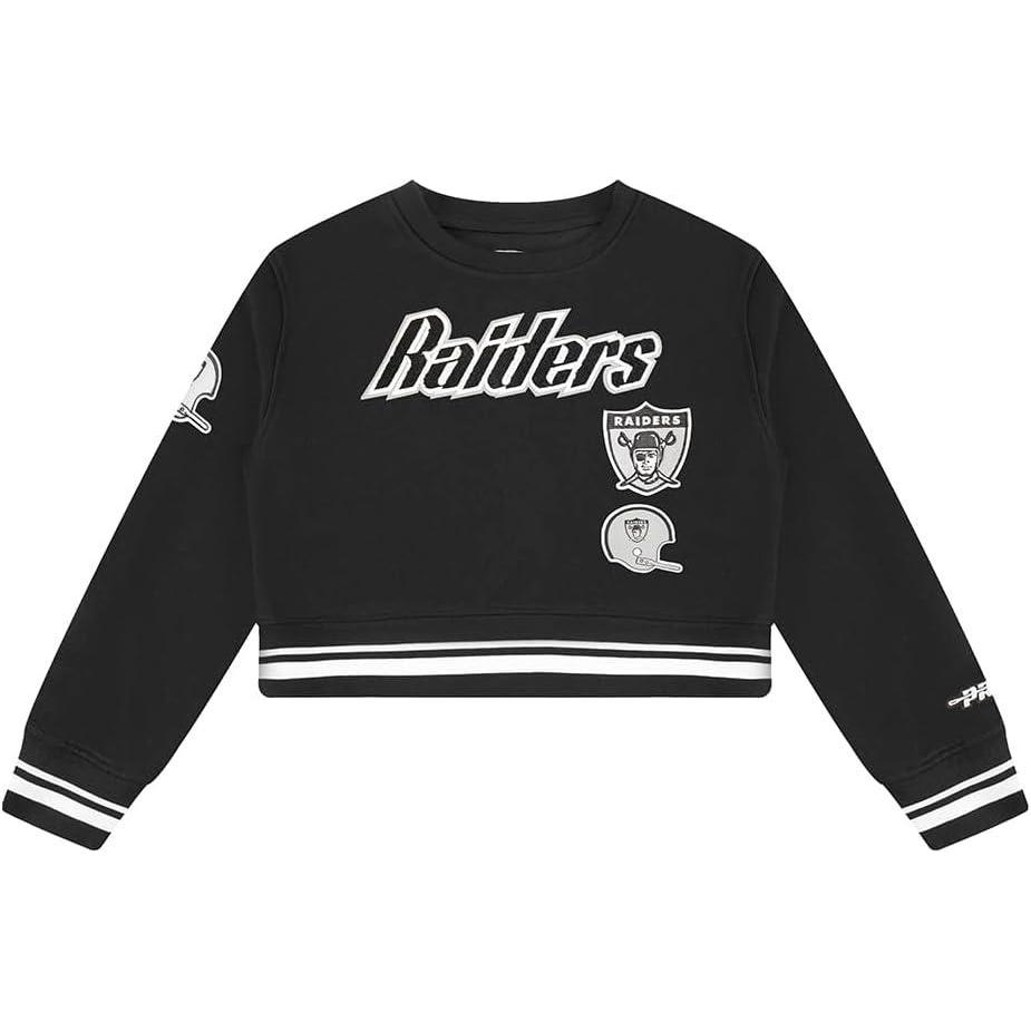 imagePro Standard Big Girls NFL Retro Classics Crewneck SweatshirtBlackGray