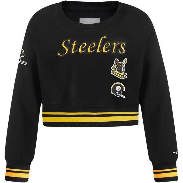 imagePro Standard Big Girls NFL Retro Classics Crewneck SweatshirtBlackYellow